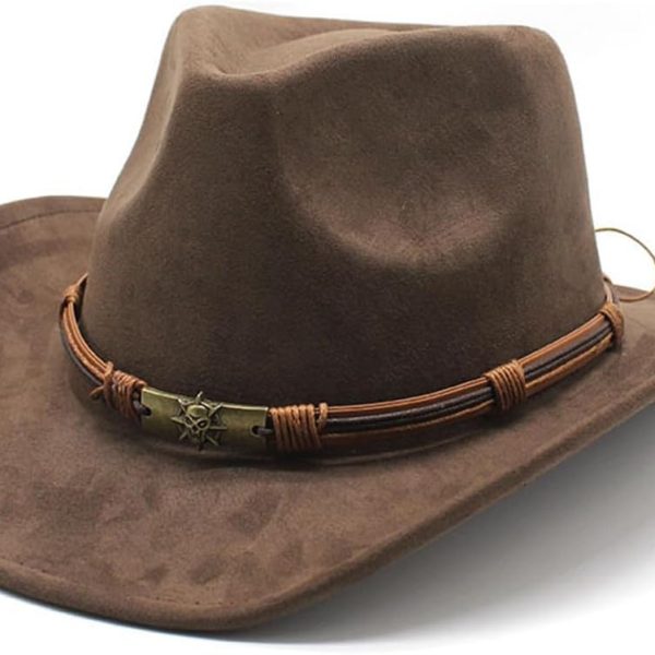 Cowboy Hat for Women and Men Western Cowgirl Hats Suede Cowboy Hat for Rodeo, Farming,Traveling,Outdoor Work