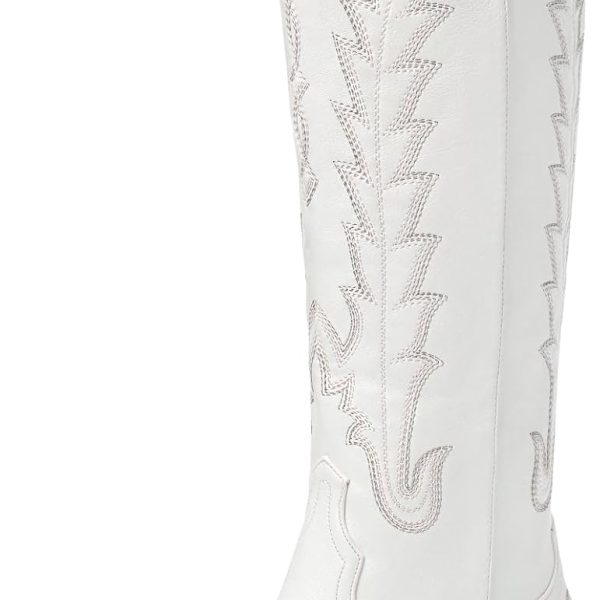 Cowboy Boots for Women - Knee High Pointed Toe Chunky Heel Pull On Zipper Western Cowgirl Boots, Retro Country Vintage Fashion Tall Boots