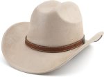 Western Cowboy Hat for Women Men Small Short Wide Brim Beach Cowgirls Cattleman Cowboys Hats