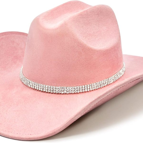 Cowboy Hat for Women and Men with Shapeable Wide Brim - Felt Cattleman Western Hats for Cowboys and Cowgirls