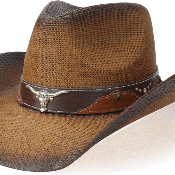 Cowboy Hat,Cowgirl Hat,Western Cowboy Hats for Women/Mens/Straw Wide with Shapeable Brim Cowboy Hat for Womens
